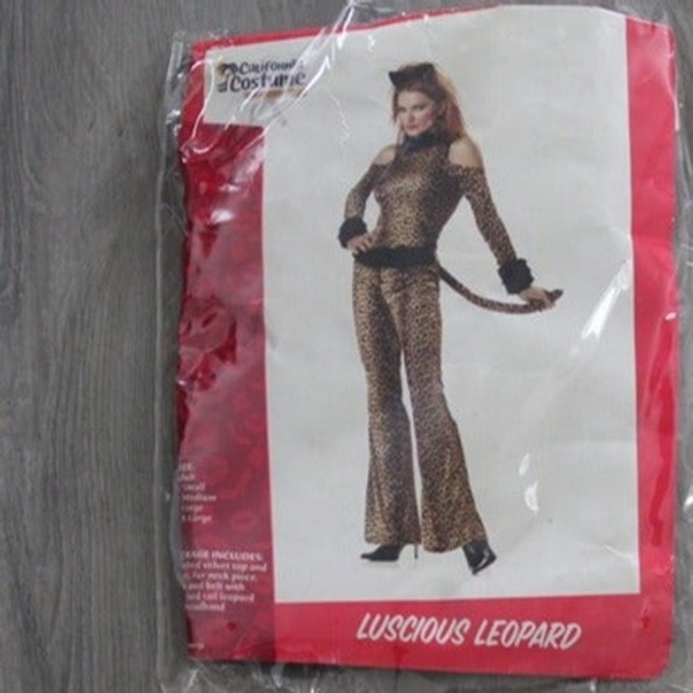 California Costume Collection Lucious Leopard Costume Set Brown Black Large